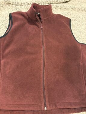 Woolrich Fleece‎ Vest Mens Large Burgundy Full Zip Mock Neck Gorpcore Outdoor L